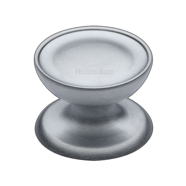 Heritage Brass Cabinet Hardware Satin Chrome / Cabinet Knobs / 38mm Dia. Heritage Brass - Cabinet Knob Surrey Design 38mm Satin Chrome Finish