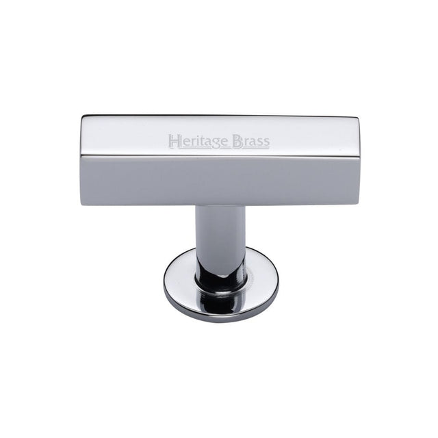 Heritage Brass Cabinet Hardware Polished Chrome / Cabinet Knobs / 41mm Dia. Heritage Brass - Cabinet Knob Symmetrical Square Design 44mm Polished Chrome Finish