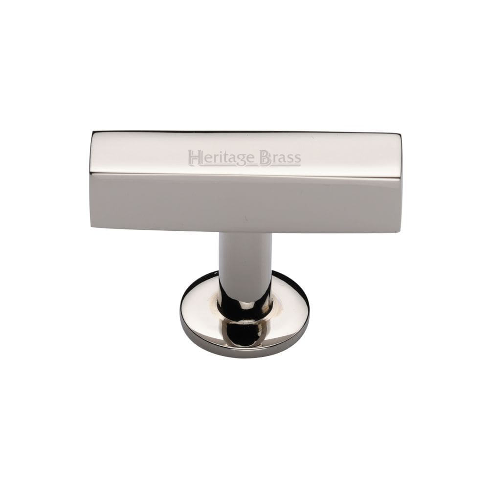 Heritage Brass Cabinet Hardware Polished Nickel / Cabinet Knobs / 41mm Dia. Heritage Brass - Cabinet Knob Symmetrical Square Design 44mm Polished Nickel Finish