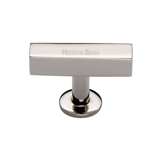 Heritage Brass Cabinet Hardware Polished Nickel / Cabinet Knobs / 41mm Dia. Heritage Brass - Cabinet Knob Symmetrical Square Design 44mm Polished Nickel Finish