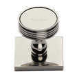 Heritage Brass Cabinet Hardware Polished Nickel / Cabinet Knob on Backplate / 32mm Dia. Heritage Brass - Cabinet Knob Venetian Design with Square Backplate 32mm Polished Ni