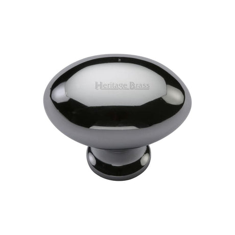 Heritage Brass Cabinet Hardware Polished Chrome / Cabinet Knobs / 32mm Dia. Heritage Brass - Cabinet Knob Victorian Oval Design 32mm Polished Chrome Finish