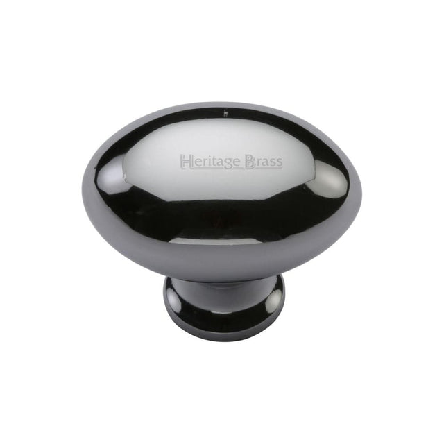 Heritage Brass Cabinet Hardware Polished Chrome / Cabinet Knobs / 32mm Dia. Heritage Brass - Cabinet Knob Victorian Oval Design 32mm Polished Chrome Finish