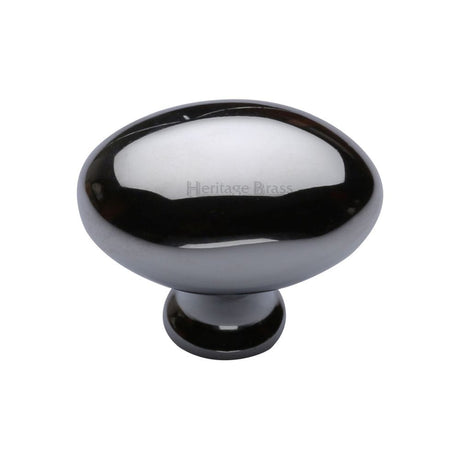 Heritage Brass Cabinet Hardware Polished Chrome / Cabinet Knobs / 38mm Dia. Heritage Brass - Cabinet Knob Victorian Oval Design 38mm Polished Chrome Finish