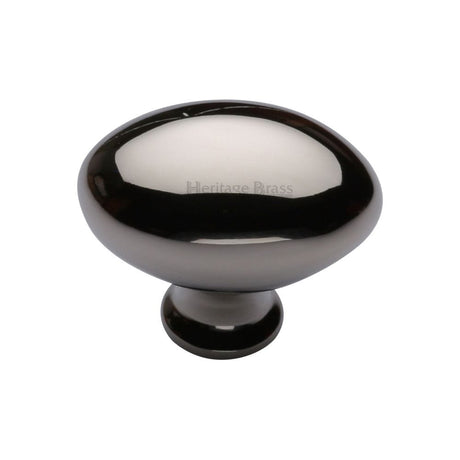 Heritage Brass Cabinet Hardware Polished Nickel / Cabinet Knobs / 38mm Dia. Heritage Brass - Cabinet Knob Victorian Oval Design 38mm Polished Nickel Finish
