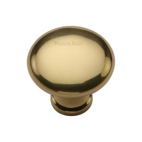 Heritage Brass Cabinet Hardware Polished Brass / Cabinet Knobs / 32mm Dia. Heritage Brass - Cabinet Knob Victorian Round Design 32mm Polished Brass Finish
