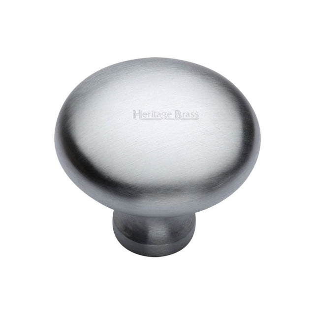 Heritage Brass Cabinet Hardware Satin Chrome / Cabinet Knobs / 38mm Dia. Heritage Brass - Cabinet Knob Victorian Round Design 38mm Satin Chrome Finish