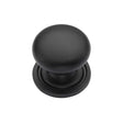 Heritage Brass Cabinet Hardware Matt Black / Cabinet Knobs / 25mm Dia. Heritage Brass - Cabinet Knob Victorian Round Design with base 25mm Matt Black F