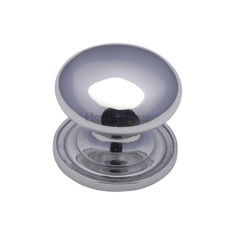 Heritage Brass Cabinet Hardware Polished Chrome / Cabinet Knobs / 32mm Dia. Heritage Brass - Cabinet Knob Victorian Round Design with base 32mm Polished Chrome