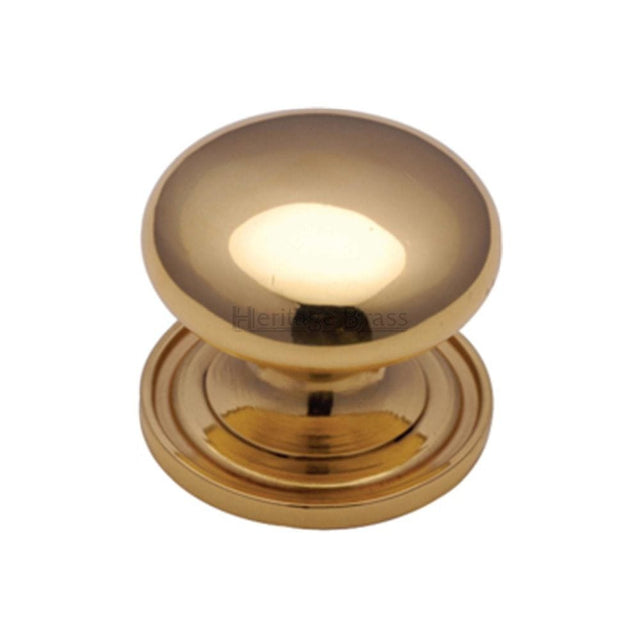 Heritage Brass Cabinet Hardware Polished Brass / Cabinet Knobs / 38mm Dia. Heritage Brass - Cabinet Knob Victorian Round Design with base 38mm Polished Brass F