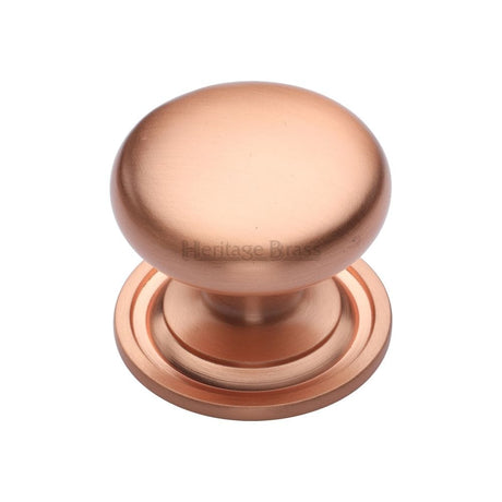 Heritage Brass Cabinet Hardware Satin Rose Gold / Cabinet Knobs / 38mm Dia. Heritage Brass - Cabinet Knob Victorian Round Design with base 38mm Satin Rose Go