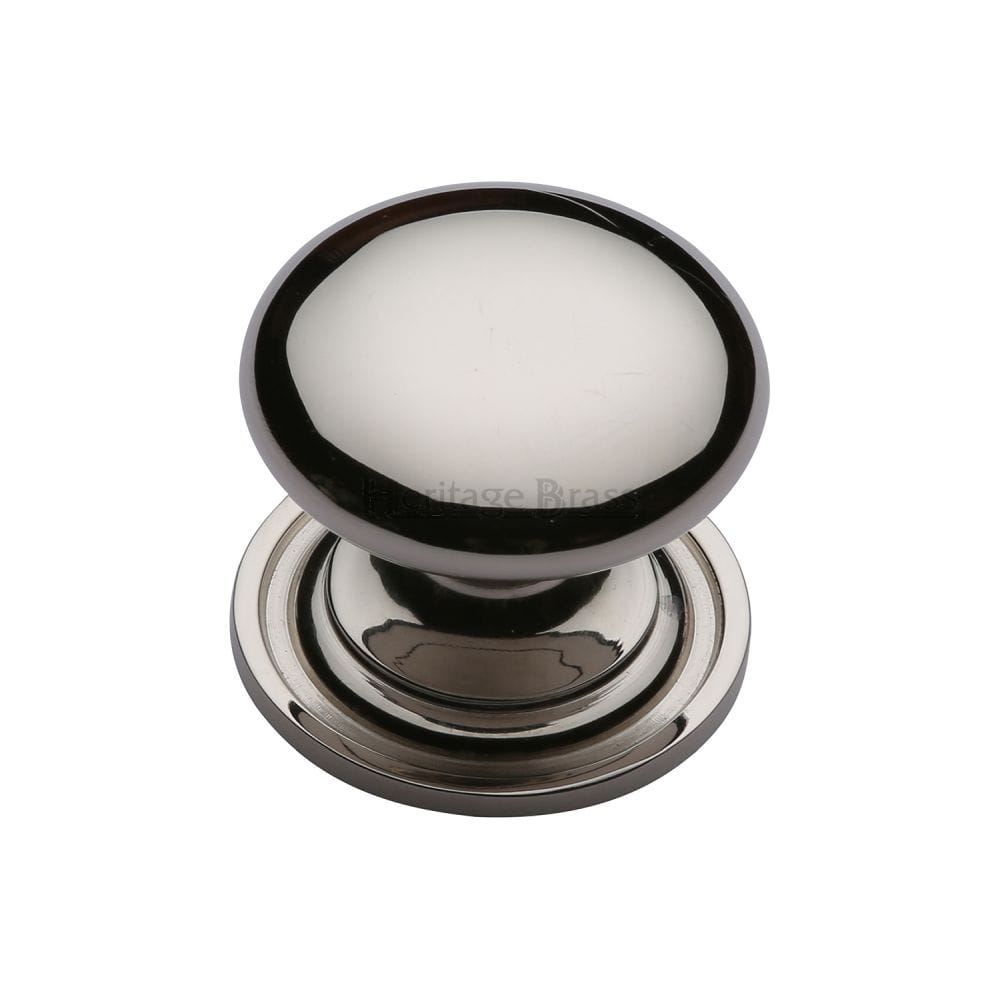 Heritage Brass Cabinet Hardware Polished Nickel / Cabinet Knobs / 48mm Dia. Heritage Brass - Cabinet Knob Victorian Round Design with base 48mm Polished Nickel