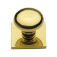 Heritage Brass Cabinet Hardware Polished Brass / Cabinet Knob on Backplate / 32mm Dia. Heritage Brass - Cabinet Knob Victorian Round Design with Square Backplate 32mm