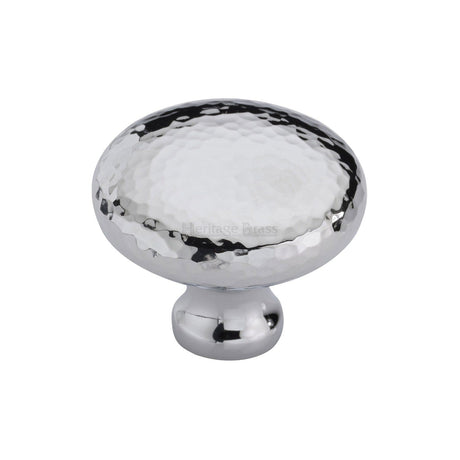 Heritage Brass Cabinet Hardware Polished Chrome / Cabinet Knobs / 38mm Dia. Heritage Brass - Cabinet Knob Victorian Round Hammered Design 38mm Polished Chrome finish