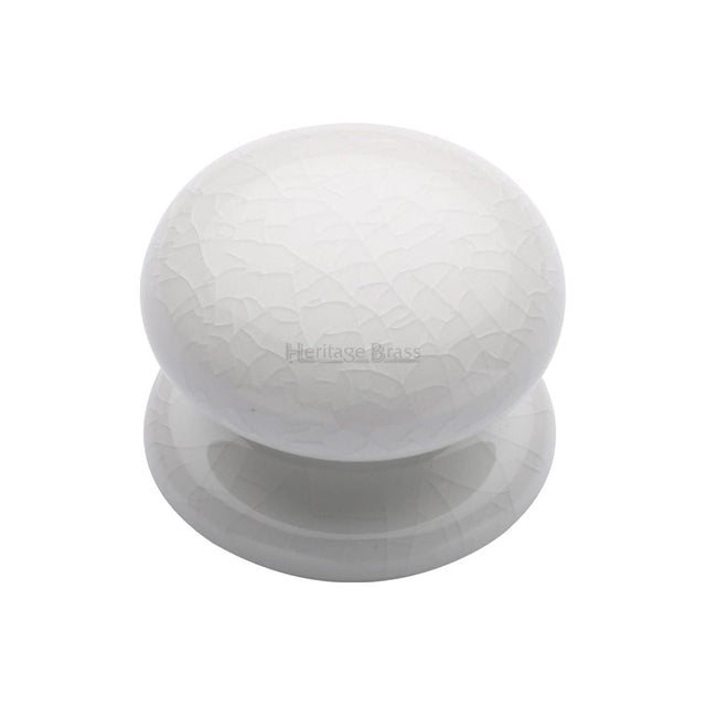 Heritage Brass Cabinet Hardware Porcelain / Cabinet Knobs / 38mm Dia. Heritage Brass - Cabinet Knob White Crackle 38mm with Porcelain base