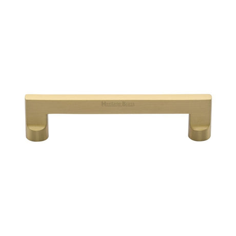 Heritage Brass Cabinet Hardware Satin Brass / Cabinet Pull Handles / 128mm c/c Heritage Brass - Cabinet Pull Apollo Design 128mm CTC Satin Brass Finish