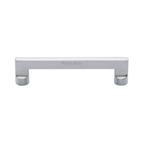 Heritage Brass Cabinet Hardware Satin Chrome / Cabinet Pull Handles / 128mm c/c Heritage Brass - Cabinet Pull Apollo Design 128mm CTC Satin Chrome Finish