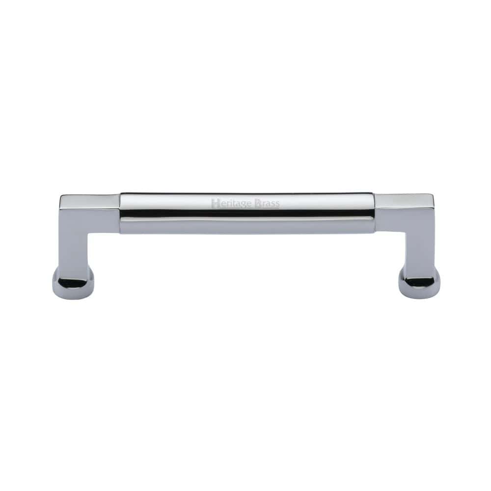 Heritage Brass Cabinet Hardware Polished Chrome / Cabinet Pull Handles / 128mm c/c Heritage Brass - Cabinet Pull Bauhaus Design 128mm CTC Polished Chrome Finish