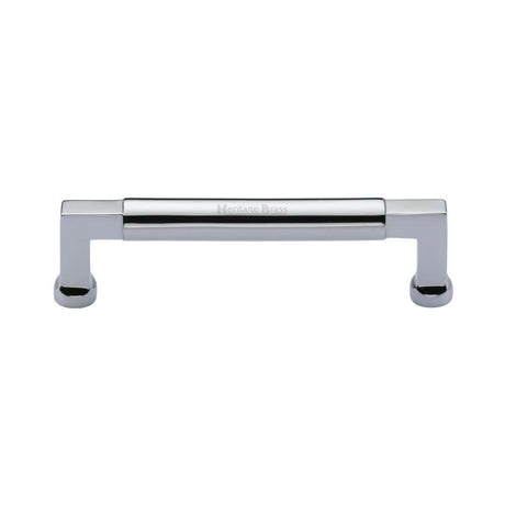 Heritage Brass Cabinet Hardware Polished Chrome / Cabinet Pull Handles / 128mm c/c Heritage Brass - Cabinet Pull Bauhaus Design 128mm CTC Polished Chrome Finish