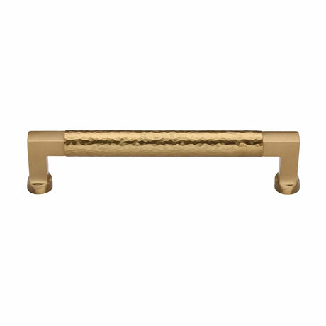 Heritage Brass Cabinet Hardware Satin Brass / Cabinet Pull Handles / 160mm c/c Heritage Brass - Cabinet Pull Bauhaus Hammered Design 160mm CTC Satin Brass Finish