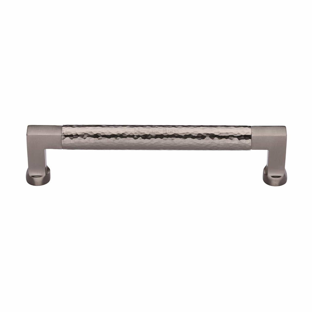 Heritage Brass Cabinet Hardware Satin Nickel / Cabinet Pull Handles / 160mm c/c Heritage Brass - Cabinet Pull Bauhaus Hammered Design 160mm CTC Satin Nickel Finish