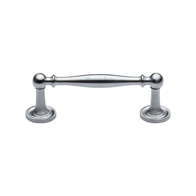 Heritage Brass Cabinet Hardware Satin Chrome / Cabinet Pull Handles / 96mm c/c Heritage Brass - Cabinet Pull Colonial Design 96mm CTC Satin Chrome Finish