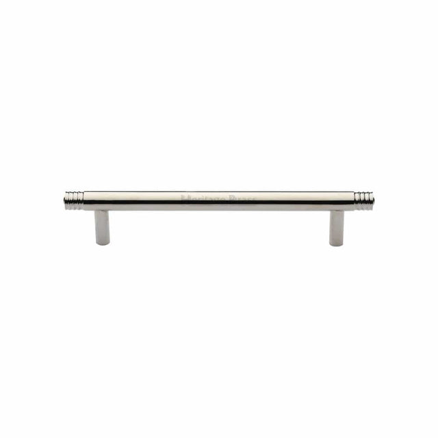 Heritage Brass Cabinet Hardware Polished Nickel / Cabinet Pull Handles / 128mm c/c Heritage Brass - Cabinet Pull Contour Design 128mm CTC Polished Nickel Finish