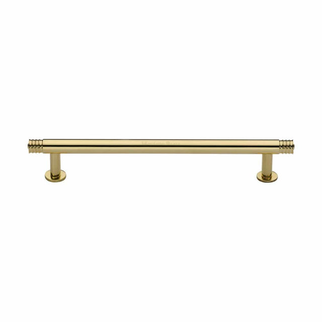 Heritage Brass Cabinet Hardware Polished Brass / Cabinet Pull Handles / 160mm c/c Heritage Brass - Cabinet Pull Contour Design with 16mm Rose 160mm CTC Polished Brass