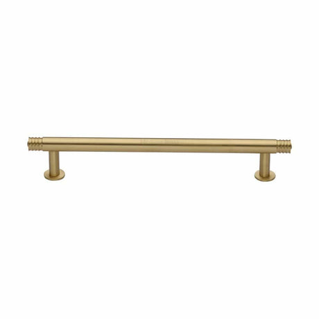 Heritage Brass Cabinet Hardware Satin Brass / Cabinet Pull Handles / 160mm c/c Heritage Brass - Cabinet Pull Contour Design with 16mm Rose 160mm CTC Satin Brass