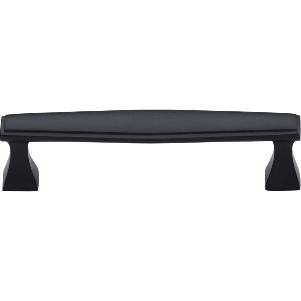 Heritage Brass Cabinet Hardware Matt Black / Cabinet Pull Handles / 128mm c/c Heritage Brass - Cabinet Pull Deco Design 128mm CTC Matt Black Finish