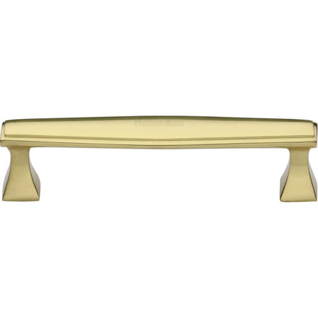 Heritage Brass Cabinet Hardware Polished Brass / Cabinet Pull Handles / 128mm c/c Heritage Brass - Cabinet Pull Deco Design 128mm CTC Polished Brass Finish