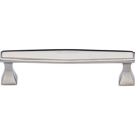 Heritage Brass Cabinet Hardware Polished Nickel / Cabinet Pull Handles / 128mm c/c Heritage Brass - Cabinet Pull Deco Design 128mm CTC Polished Nickel Finish