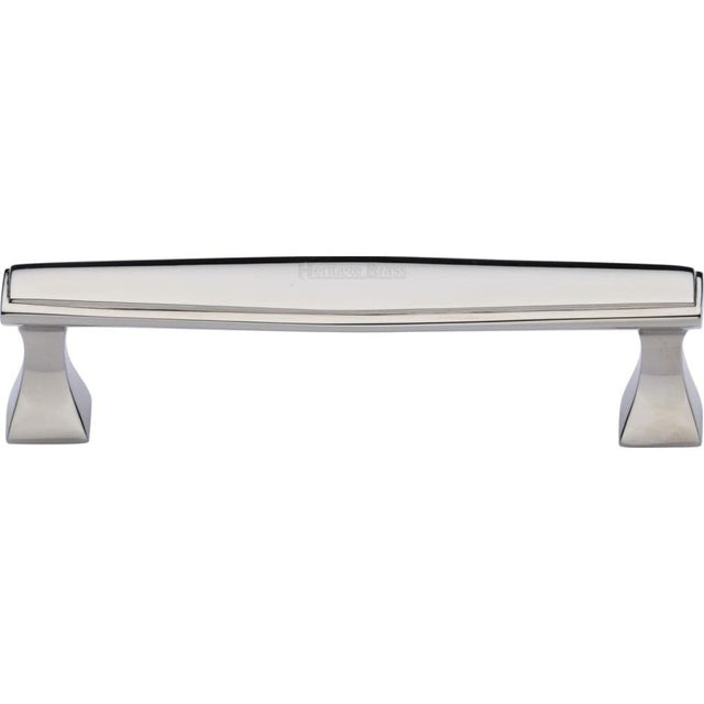 Heritage Brass Cabinet Hardware Polished Nickel / Cabinet Pull Handles / 128mm c/c Heritage Brass - Cabinet Pull Deco Design 128mm CTC Polished Nickel Finish