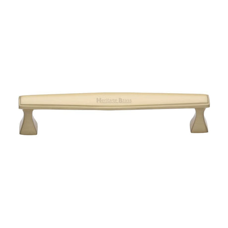 Heritage Brass Cabinet Hardware Satin Brass / Cabinet Pull Handles / 160mm c/c Heritage Brass - Cabinet Pull Deco Design 160mm CTC Satin Brass Finish