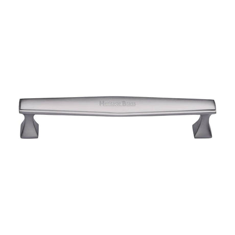 Heritage Brass Cabinet Hardware Satin Chrome / Cabinet Pull Handles / 160mm c/c Heritage Brass - Cabinet Pull Deco Design 160mm CTC Satin Chrome Finish