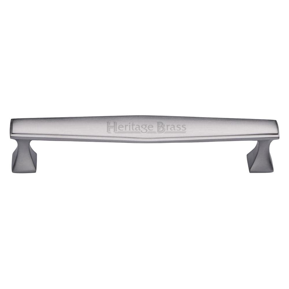 Heritage Brass Cabinet Hardware Satin Chrome / Cabinet Pull Handles / 203mm c/c Heritage Brass - Cabinet Pull Deco Design 203mm CTC Satin Chrome Finish