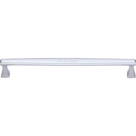 Heritage Brass Cabinet Hardware Satin Chrome / Cabinet Pull Handles / 254mm c/c Heritage Brass - Cabinet Pull Deco Design 254mm CTC Satin Chrome Finish