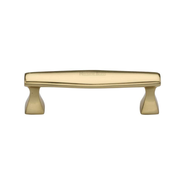 Heritage Brass Cabinet Hardware Polished Brass / Cabinet Pull Handles / 96mm c/c Heritage Brass - Cabinet Pull Deco Design 96mm CTC Polished Brass Finish