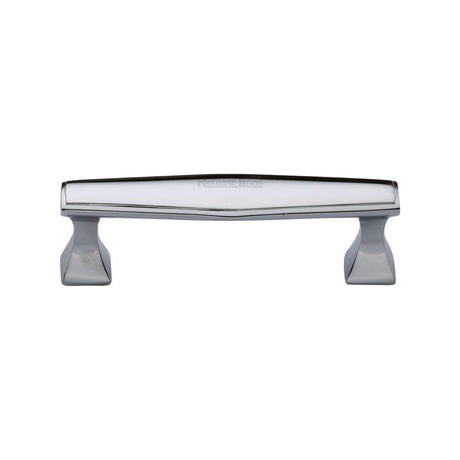 Heritage Brass Cabinet Hardware Polished Chrome / Cabinet Pull Handles / 96mm c/c Heritage Brass - Cabinet Pull Deco Design 96mm CTC Polished Chrome Finish