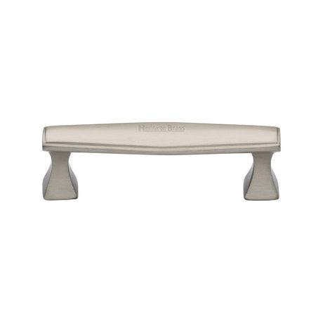 Heritage Brass Cabinet Hardware Satin Nickel / Cabinet Pull Handles / 96mm c/c Heritage Brass - Cabinet Pull Deco Design 96mm CTC Satin Nickel Finish