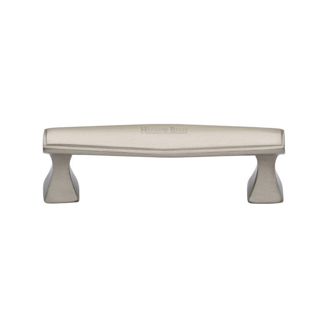 Heritage Brass Cabinet Hardware Satin Nickel / Cabinet Pull Handles / 96mm c/c Heritage Brass - Cabinet Pull Deco Design 96mm CTC Satin Nickel Finish