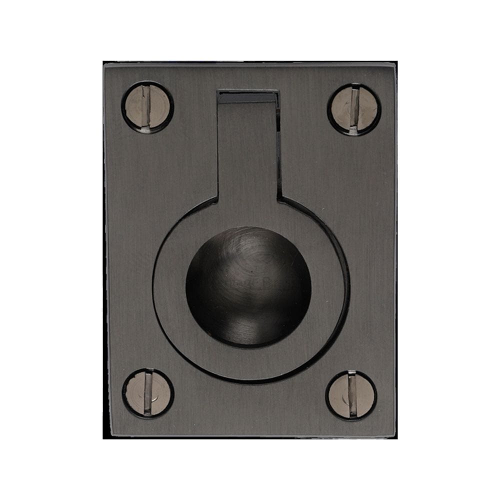 Heritage Brass Cabinet Hardware Matt Bronze / 50 x 38mm Heritage Brass - Cabinet Pull Flush Ring Design 38mm Matt Bronze Finish