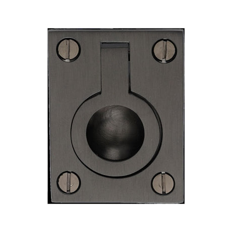 Heritage Brass Cabinet Hardware Matt Bronze / 50 x 38mm Heritage Brass - Cabinet Pull Flush Ring Design 38mm Matt Bronze Finish