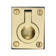 Heritage Brass Cabinet Hardware Polished Brass / 50 x 38mm Heritage Brass - Cabinet Pull Flush Ring Design 38mm Polished Brass Finish