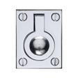 Heritage Brass Cabinet Hardware Polished Chrome / 50 x 38mm Heritage Brass - Cabinet Pull Flush Ring Design 38mm Polished Chrome Finish