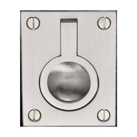 Heritage Brass Cabinet Hardware Satin Nickel / 63 x 50mm Heritage Brass - Cabinet Pull Flush Ring Design 50mm Satin Nickel Finish