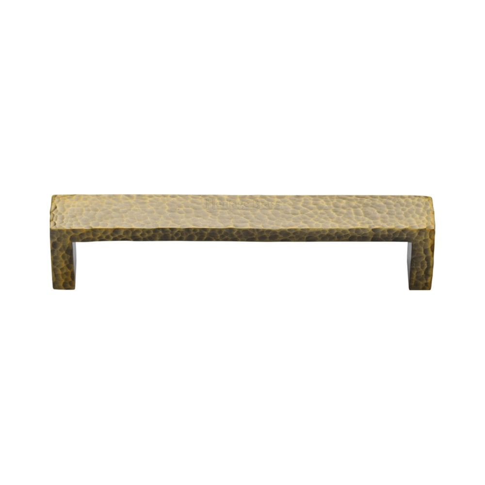 Heritage Brass Cabinet Hardware Antique Brass / Cabinet Pull Handles / 128mm c/c Heritage Brass - Cabinet Pull Hammered Wide Metro Design 128mm CTC Antique Brass Fi