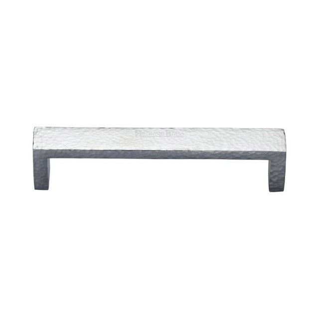 Heritage Brass Cabinet Hardware Satin Chrome / Cabinet Pull Handles / 128mm c/c Heritage Brass - Cabinet Pull Hammered Wide Metro Design 128mm CTC Satin Chrome F