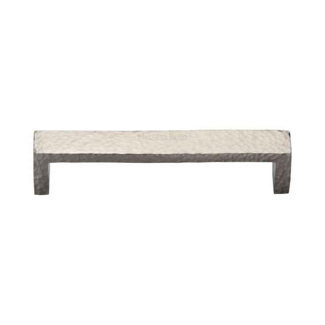 Heritage Brass Cabinet Hardware Satin Nickel / Cabinet Pull Handles / 128mm c/c Heritage Brass - Cabinet Pull Hammered Wide Metro Design 128mm CTC Satin Nickel F