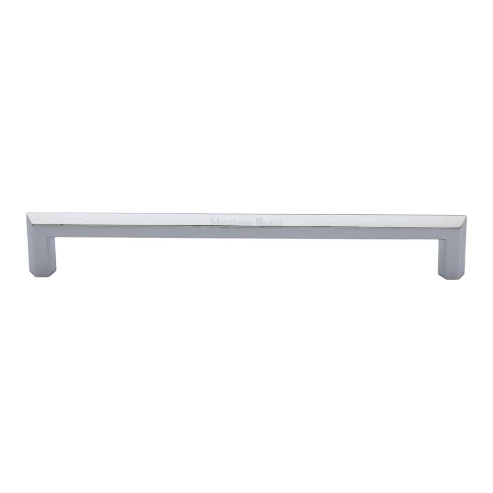 Heritage Brass Cabinet Hardware Polished Chrome / Cabinet Pull Handles / 203mm c/c Heritage Brass - Cabinet Pull Hex Profile Design 203mm CTC Polished Chrome Finish
